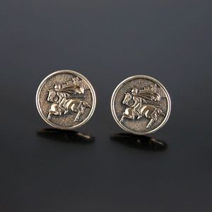 Vtg Trojan Warrior Knight Gold Tone Cufflinks